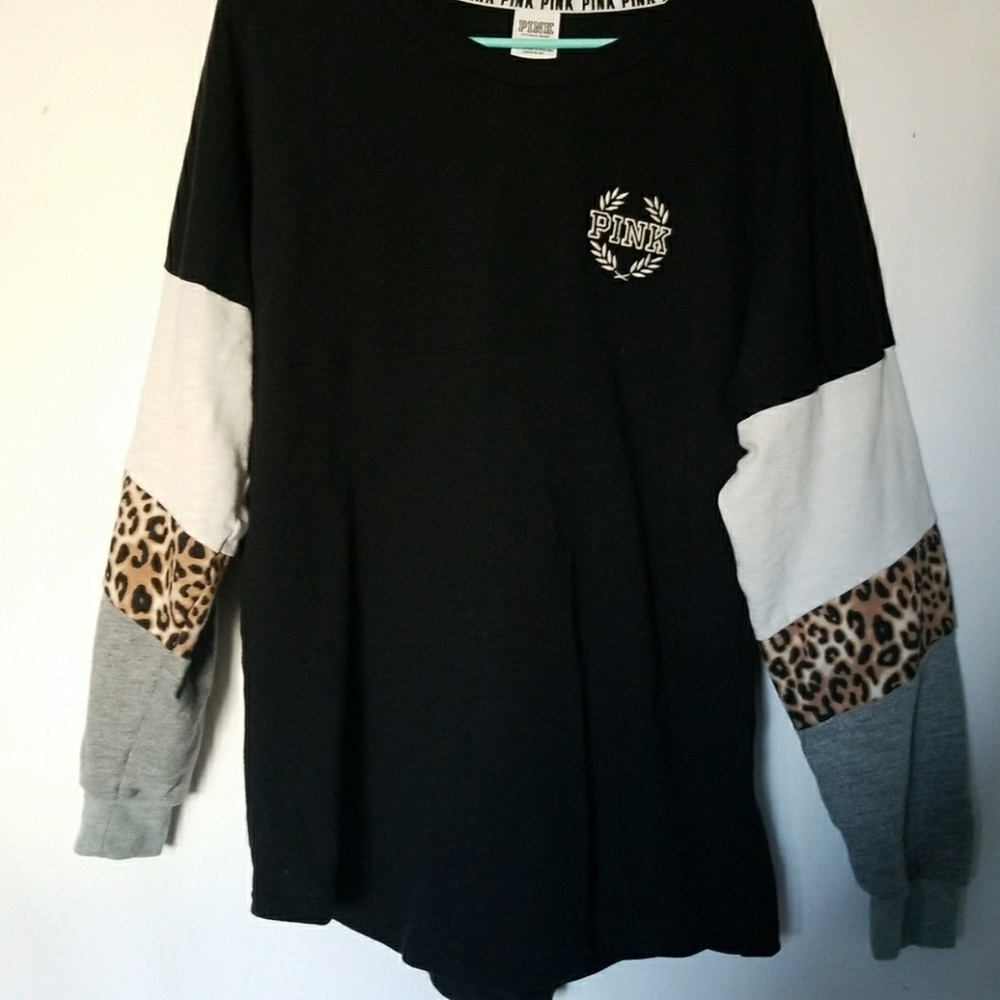 VS Pink rare pullover cheetah print jersey size M